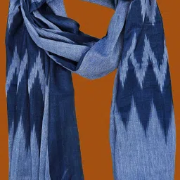 Cotton Blend Self Design Blue Women Dupatta-picture-19