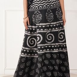 Style Shoes Women Pure Cotton Mid-Rise Tie-Ups Wrap-Around Maxi Skirt-image-73