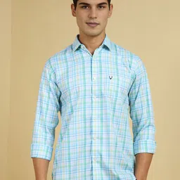 Allen Solly Men Spread Collar Tartan Checked Cotton Casual Shirt-picture-8