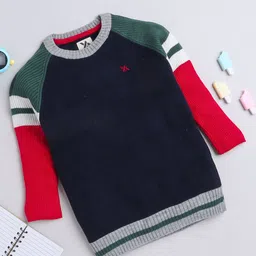 Yellow Apple Boys Colourblocked Woollen Sweater Vest-26