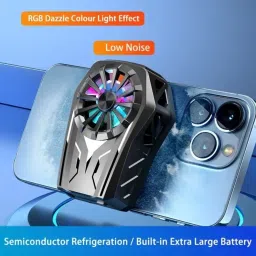 Cubonic L08 Semiconductor Cooler Rechargeable(2000mah) Upto 1.5 hrs Backup|RGB Light 1 Fan Cooling Pad-image-0