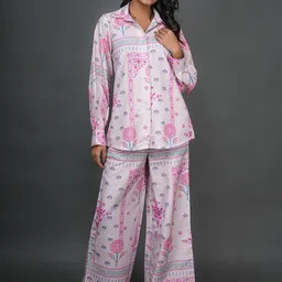 GO BOUJEE Floral Printed Shirt & Palazzos Co-Ord Set-image-95