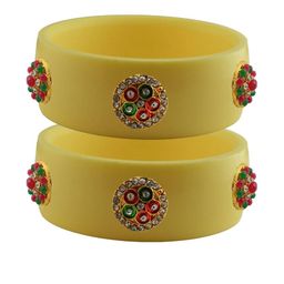 Vidhya Kangan Beige Plastic Bangles-image-30