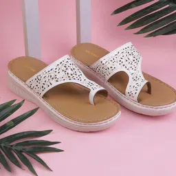 WALKWAY by Metro Women Open Toe Flats with Laser Cuts-51