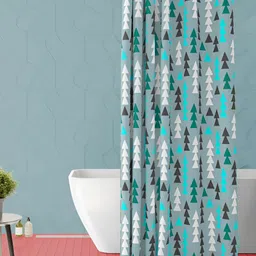 ArtzFolio Green & White Printed Waterproof Shower Curtain-image-72