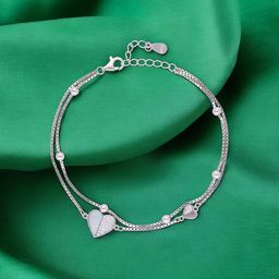 Crash.Club By CKC Silver Rhodium-Plated Stones Studded & Beaded Wraparound Bracelet-image-7