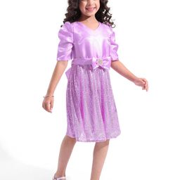 Hola Bonita Puff Sleeve Fit & Flare Dress-image-88