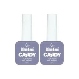GlamFam Set Of 2 Candy Non Toxic Nail Enamel - 12 ml Each - Slate Grey 13-19