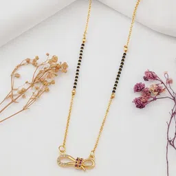 TKRB SALES Gold Plated Artificial Stones Studded And Beaded Mangalsutra-picture-22