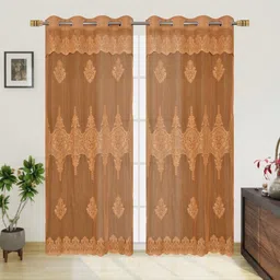 BIGGER FISH Multicoloured Set of 2 Floral Sheer Door Curtain-picture-6