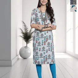 HERE&NOW Selection of 3 Printed Round Neck Straight Kurta-image-82
