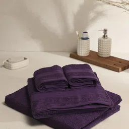 Monte Carlo Purple 4 Pieces Pure Cotton 380 GSM Bath Towel-image-65