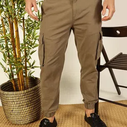 Thomas Scott Men Classic Slim Fit Cargos Trousers-image-68