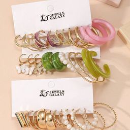 Jewels Galaxy Contemporary Half Hoop Earrings-image-75