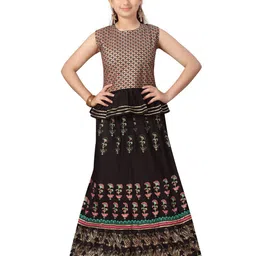 BAESD Girls Printed Foil Print Ready to Wear Lehenga &-image-56