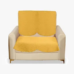 Fashion Throw Yellow Velvet 2 Piece Sofa Cover-image-20