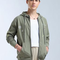 Flying Machine Men Embroidered Hooded Sweatshirt-image-90