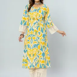 Amayra Women Ethnic Motifs Printed Regular Pure Cotton Kurta with Palazzos-16