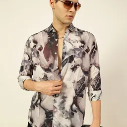 Thomas Scott Men Premium Slim Fit Opaque Club Wear Printed Casual Shirt-image-34