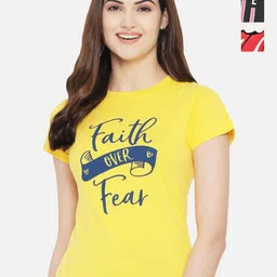 Dreambe Women Pack of 3 Typography Printed Round Neck Cotton T-shirts-picture-30