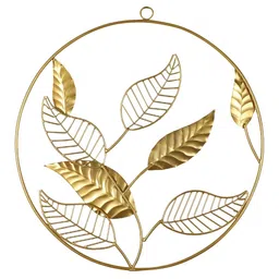 Amaya Decors 3Pcs Yellow Textured Metal Wall Hangings-picture-3