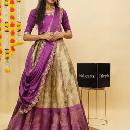Fabcartz Embellished Semi-Stitched Lehenga & Unstitched Blouse With Dupatta-picture-50