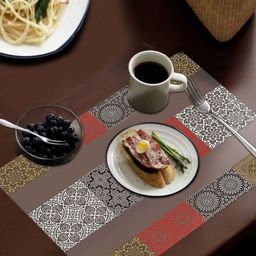 LooMantha Transparent & Yellow 6 Pieces Printed Rectangular Table Placemats image 4
