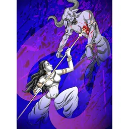 Inephos Navy Blue & White Religious Printed Canvas Wall Art-30