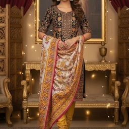 Sangria Women White & Multicolord Floral Printed Dupatta With Sequinned-picture-24
