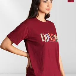 NEYSA Women Typography 2 Printed Applique T-shirt-image-51