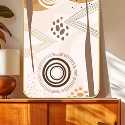 SAF Cream-Coloured & Brown 1 Piece Wood Other Wall Paintings-15