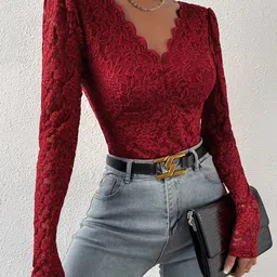 StyleCast Embroidered Long Sleeves Bodysuit-image-1