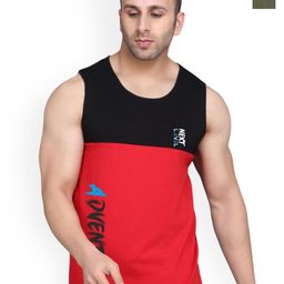 SLOWLORIS Pack Of 2 Printed Round Neck Cotton Gym Vests-picture-11