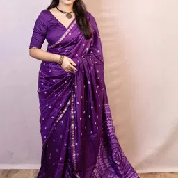 Peachmode Bandhani Pure Linen Saree-image-21