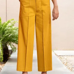 GULABOSITABO Women Relaxed Fit Pleated Mid-Rise Trousers-picture-7