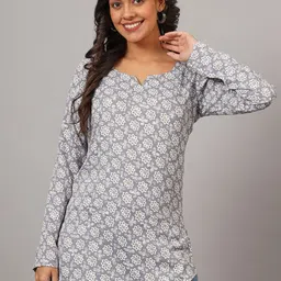 DHAKRE FASHION Women Geometric Printed Gotta Patti Kurta-55