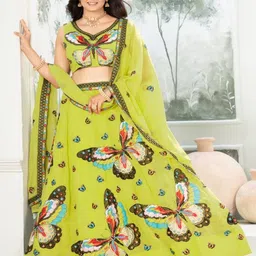 NARI DREAM Embroidered Sequinned Shibori Ready to Wear Lehenga & Unstitched Blouse With Dupatta-picture-39