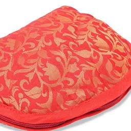 Kuber Industries Red & Gold Toned 2 Pieces Cotton Jewellery Kit Organiser With 4 Pouches image 2