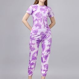 AKSHARAM Tie & Dye Printed T-Shirt & Trousers Co-Ords-picture-26