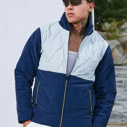 Campus Sutra Men Colourblocked Windcheater Biker Jacket-picture-23