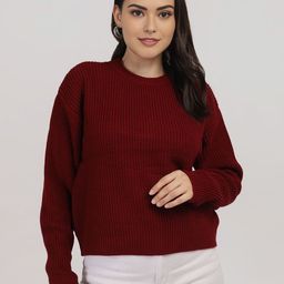 The Roadster Lifestyle Co Woollen Round Neck Pullover-image-95