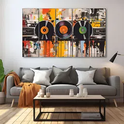 The Castle Decor Orange & Black Wood Abstract Wall Art-image-2