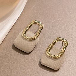 Styledose Sterling Silver Hanging Design Charm Square Shaped Drop Earrings-26
