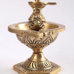 Exotic India  Brass Small Brass Nandi Shivalinga Diya-image-17