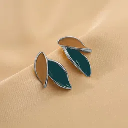 FIMBUL Silver-Plated Leaf Shaped Studs-2