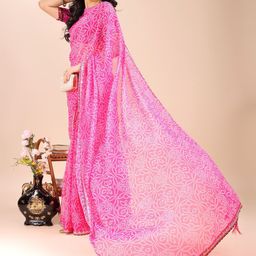 TINA FASHION Women Bandhani Embellished Zari Saree-image-18