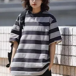 StyleCast Women Striped Round Neck Short Sleeves T-shirt-picture-31