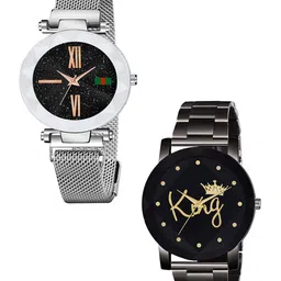 Gopal Shopcart Unisex Embellished Dial & Straps Analogue Watch GR_379_Silver_Roman_Prizam_King-image-86