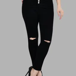 LINARIA Women Classic Slim Fit Slash Knee Jeans-picture-5