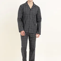 Hancock Men Pure Cotton Checked Night suit-image-60